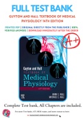 Test Bank for Guyton and Hall Textbook of Medical Physiology 14th Edition By John E. Hall; Michael E. Hall Chapter 1- 85 Complete Guide A+