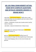 ASL 101 FINAL EXAM NEWEST ACTUAL  EXAM WITH COMPLETE QUESTIONS  AND DETAILED ANSWERS GRADED A &vert;  BRAND NEW&excl;&excl;&excl;