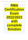 RMA Certification Exam 2022&sol;2023 with complete Solution