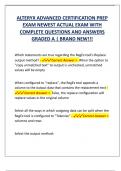 ALTERYX ADVANCED CERTIFICATION PREP  EXAM NEWEST ACTUAL EXAM WITH  COMPLETE QUESTIONS AND ANSWERS  GRADED A &vert; BRAND NEW&excl;&excl;&excl; 