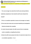 NCLEX Questions for Leadership and Management Complete Graded A To  Boost your Grades