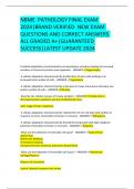 NBME  PATHOLOGY FINAL EXAM 2024&vert;BRAND VERIFIED  NEW EXAM QUESTIONS AND  DETAILED CORRECT ANSWERS ALL GRADED A&plus;&vert;GUARANTEED SUCCESS&vert;LATEST UPDATE 2024