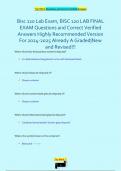 Bisc 120 Lab Exam&comma; BISC 120 LAB FINAL  EXAM Questions and Correct Verified  Answers Highly Recommended Version  For 2024-2025 Already A Graded&vert;New  and Revised&excl;&excl;&excl;