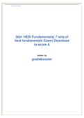 2021 HESI Fundamentals{ 7 sets of hesi fundamentals Exam} best exams compiled
