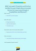 BISC 120 week 1 Questions and Correct  Verified Answers Highly Recommended  Version For 2024-2025 Already A  Graded&vert;New and Revised&excl;&excl;&excl;