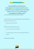 C429 Healthcare Operations  Management Questions and Correct  Verified Answers Highly Recommended  Version For  Already A  Graded&vert;New and Revised&excl;&excl;&excl;