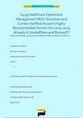 C429 Healthcare Operations  Management WGU Questions and  Correct Verified Answers Highly  Recommended Version For 2024-2025  Already A Graded&vert;New and Revised&excl;&excl;&excl;