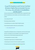 C429 PA Questions and Correct Verified  Answers Highly Recommended Version  For 2024-2025 Already A Graded&vert;New  and Revised&excl;&excl;&excl;