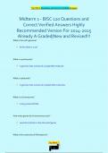 Midterm 1 - BISC 120 Questions and  Correct Verified Answers Highly  Recommended Version For 2024-2025  Already A Graded&vert;New and Revised&excl;&excl;&excl;