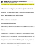 HESI NCLEX-RN Comprehensive Review &lpar;Maternity&rpar; Exam Questions and Answers 2022&sol;2023&vert; 100&percnt; Correct Verified Answers&period;