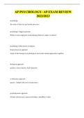 AP PSYCHOLOGY- AP EXAM REVIEW 2023&sol;2024 PACKAGE 