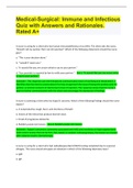 Medical-Surgical&colon; Immune and Infectious Quiz with Answers and Rationales&period; Rated A&plus;