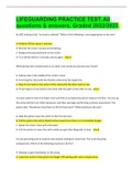 LIFEGUARDING PRACTICE TEST&period; All questions & answers&period; Graded 2022&sol;2023