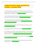 Lifeguard online exam questions & answers&period; Garaded 2022