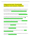 Lifeguard pre-test&period; Examinable questions and answers&period; Rated A&plus;