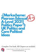 [Mark scheme: Pearson Edexcel A-Level 2021] Politics Paper 1: UK Politics and Core Political Ideas