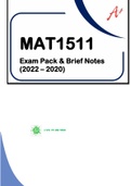 MAT1511 - PAST EXAM PACK SOLUTIONS & BRIEF NOTES - 2022
