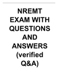 2022/2023 NREMT EXAM WITH QUESTIONS AND ANSWERS (verified Q&A)