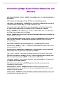Networking Badge Exam Review Questions and Answers