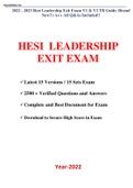 2022 - 2023 Hesi Leadership Exit Exam V1 & V2 TB Guide (Brand New!!) A++ All Q&As Included!