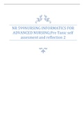 NR 599NURSING INFORMATICS FOR ADVANCED NURSING&semi;Pre Tanic self assesment and reflection 2 