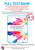 Test Bank For Fundamentals of Nursing: Active Learning for Collaborative Practice 2nd Edition by Barbara L Yoost; Lynne R Crawford 9780323508643 Chapter 1-42 Complete Guide .