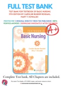 Test Bank For Textbook of Basic Nursing 11th Edition by Caroline Bunker Rosdahl; Mary T. Kowalski 9781469894201 Chapter 1-103 Complete Guide .