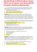 NR 603 Week 4 APEA Predictor Exam 2022&ndash;Pre-Predictor Test Bank &lpar;WITH Complete Solutions &Rationales