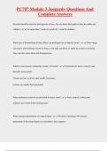 PC707 Module 3 Jeopardy Questions And  Complete Answers