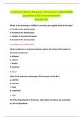 Head And Neck Anatomy Final Exam 2024&sol;2025 Questions &Correct Answers  Graded A&plus;