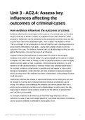 Criminology Unit 3 - AC2&period;4&colon; Assess key influences affecting the outcomes of criminal cases