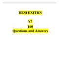 HESI EXIT RN V3(GRADED A) 160 Questions and Answers | 100% ASSURED