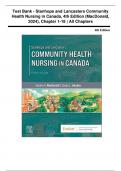 Test Bank - Stanhope and Lancasters Community Health Nursing in Canada&comma; 4th Edition &lpar;MacDonald&comma; 2024&rpar;&comma; Chapter 1-18 &vert; All Chapters &vert;Complete Solution&period;