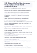 U&period;S&period; Citizenship Test&lpar;Questions over the U&period;S citizenship test and government&rpar;2022&period;