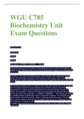 WGU C785 Biochemistry Unit Exam Questions