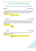 NURS 6541 PEDIATRICS FINAL EXAM STUDY GUIDE LATEST WITH VERIFIED ANSWERS WALDEN UNIVERSITY RATED A 2020&sol;2021
