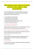 Adult Health Hesi Exam Questions & Answers 2024&sol;2025 Latest Update A&plus; Rated Guaranteed Pass