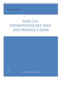 NURS 231&colon;  PATHOPHYSIOLOGY 2022- 2023 MODULE 4 EXAM