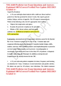 NSG 6440 Predictor test Exam Questions and Answers Explained 100&percnt;Correct&sol;Verified New Update 2022&sol;2023 Graded A&plus; 