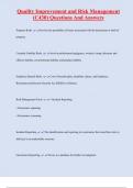 Quality Improvement and Risk Management  &lpar;C430&rpar; Questions And Answers