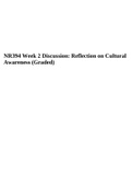 NR394 Week 2 Discussion: Reflection on Cultural Awareness (Graded).