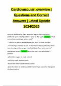 Cardiovascular&colon; overview &vert; Questions and Correct Answers &vert; Latest Update 2024&sol;2025