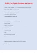 Health Care Quality Questions And Answers