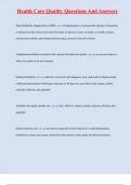 Health Care Quality Questions And Answers