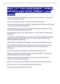 WGU C217 PRE-ASSESSMENT&colon; HUMAN GROWTH AND DEVELOPMENT Latest update