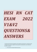 HESI RN CAT Exam 2022 V1 & V2 Questions and Answers