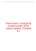 computing fundamentals Final exam1  2022 Latest Update &vert; Graded A&plus;
