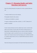 Chapter 17&colon; Managing Quality and Safety Questions And Answers