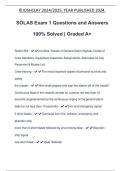 SOLAS Exam 1 Questions and Answers 100&percnt; Solved &vert; Graded A&plus;