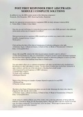 POST FIRST RESPONDER FIRST AID&sol;CPR&sol;AED&colon; MODULE 1 COMPLETE SOLUTIONS